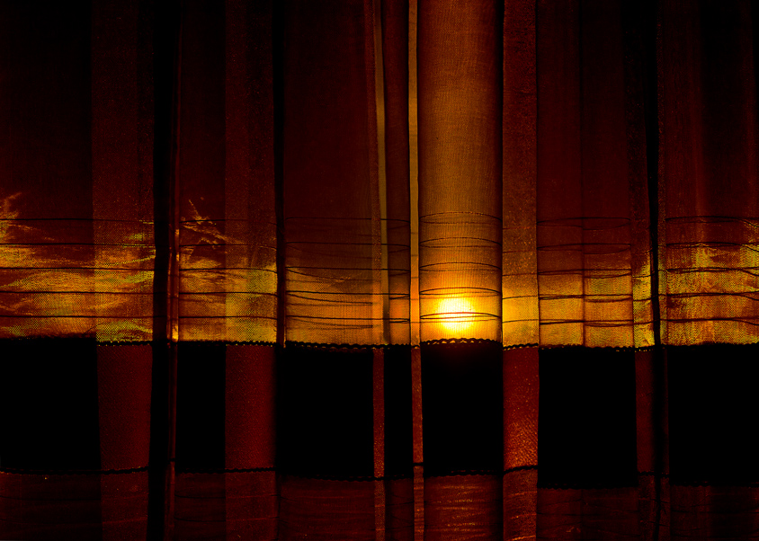 Sunset behind the curtain